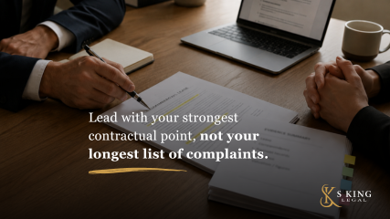 Lead with your strongest contractual point - not your longest list of complaints